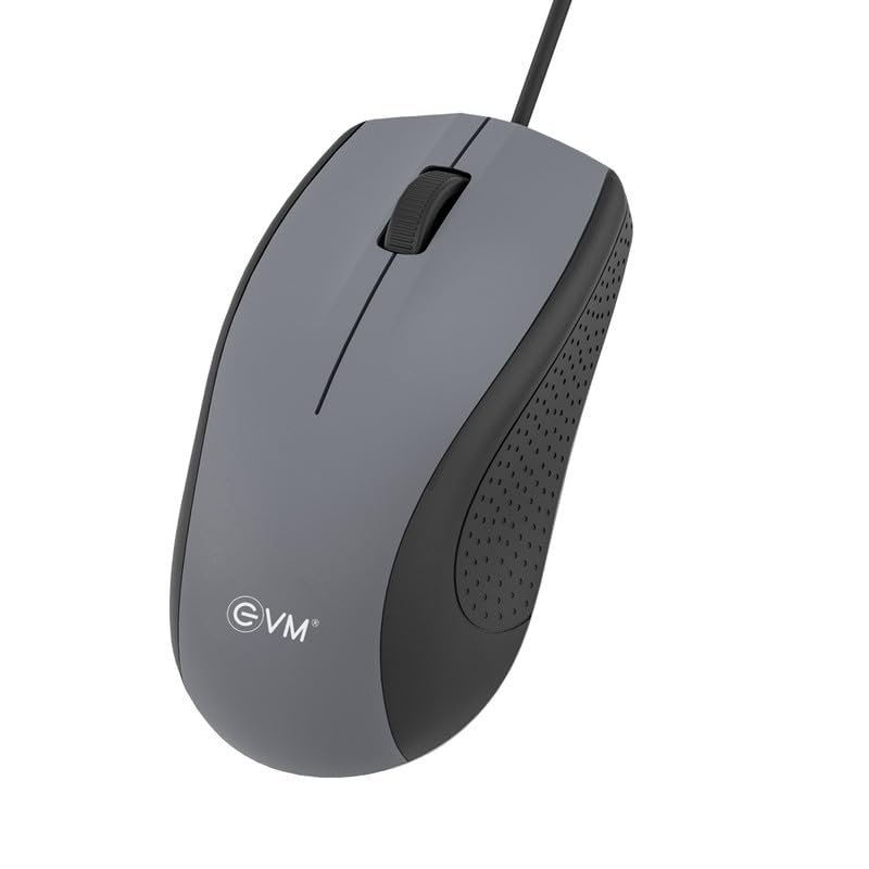 Mouse EVM M513 Wired Optical | 1200 DPI Precision, Ergonomic Design, USB | 1.1m Cable, Smooth Cursor Control | for Laptop & Desktop | 1 Year Warranty (EVM-M513-Grey)