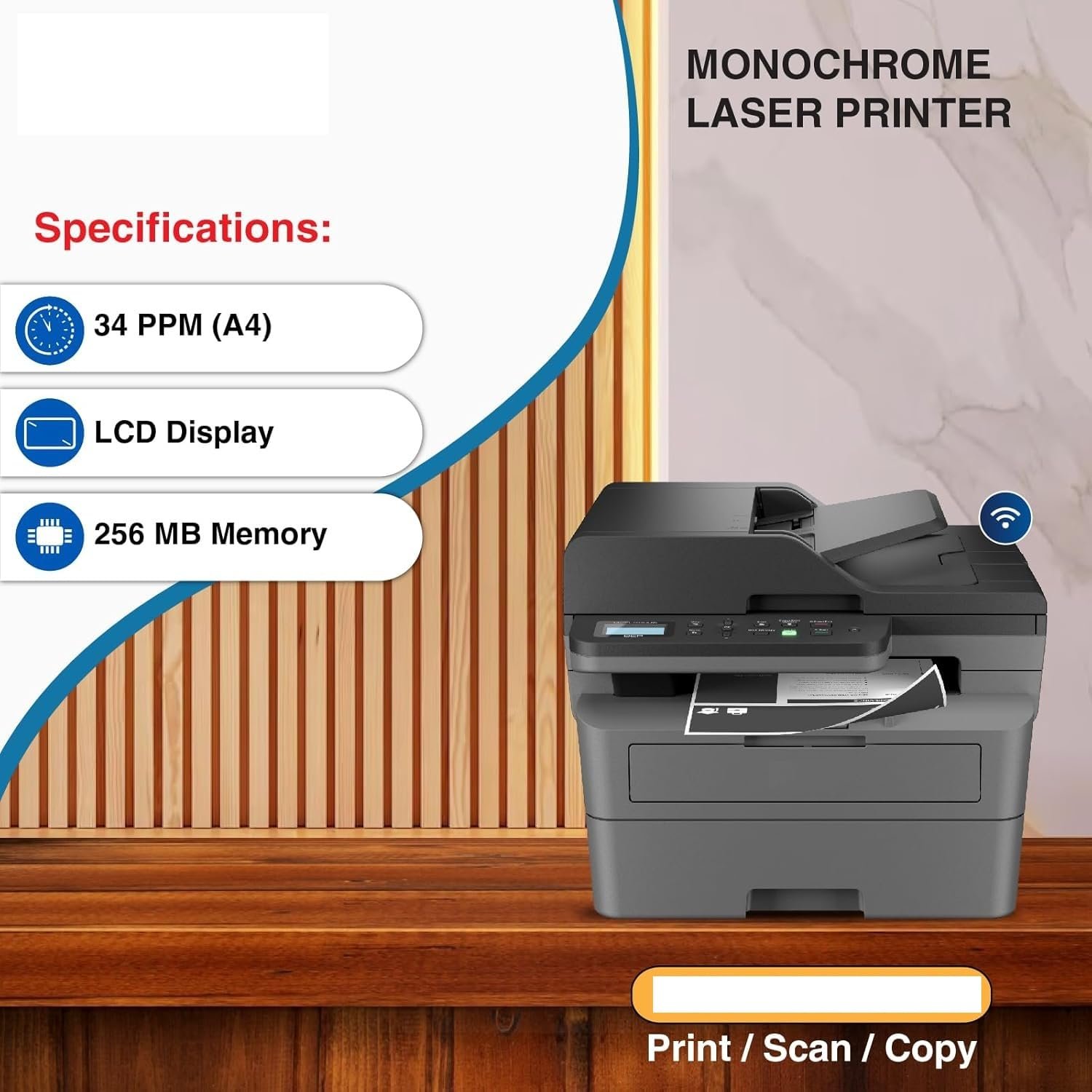 Printer Brother DCP-B7640DWB | Multifunction WIFI Duplex Printer, ADF, Best For Business With Affordable Toner, Upto 2600 Pages Yield, Print Scan Copy, Black