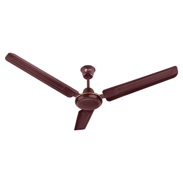 Ceiling Fan Orient 1200mm Rapid Air 1 Star | High Speed 3 Blade Ceiling Fan With 400 RPM Motor & 214 CMM Air Delivery, 100% Copper Motor, Double Ball Bearing For Longer Life, Durable Ribbed Blades For Strength, Brown