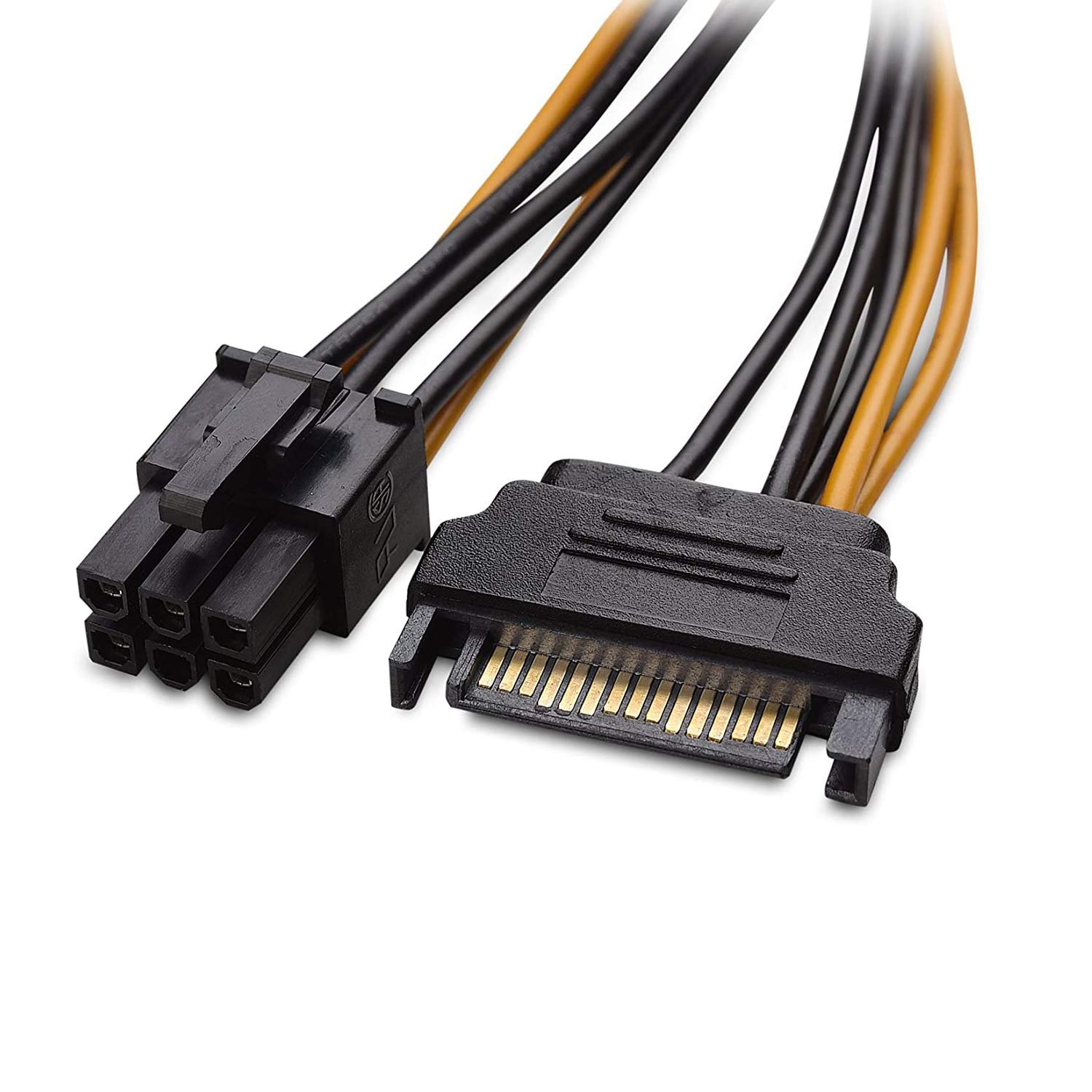 Cable Adaptor 6 pin female PCIe to 15 pin SATA male GP-10118