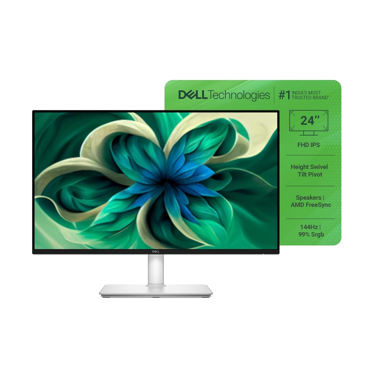 Monitor Dell S2425HSM | 24"/60.45cm FHD, 144Hz Refresh Rate, IPS Panel, 1ms Response, Flicker-free, Contrast 1500:1, 2xHDMI, Built-in 6W Dual Speakers, Warranty 3 Years, 4-Star Eye Comfort | White