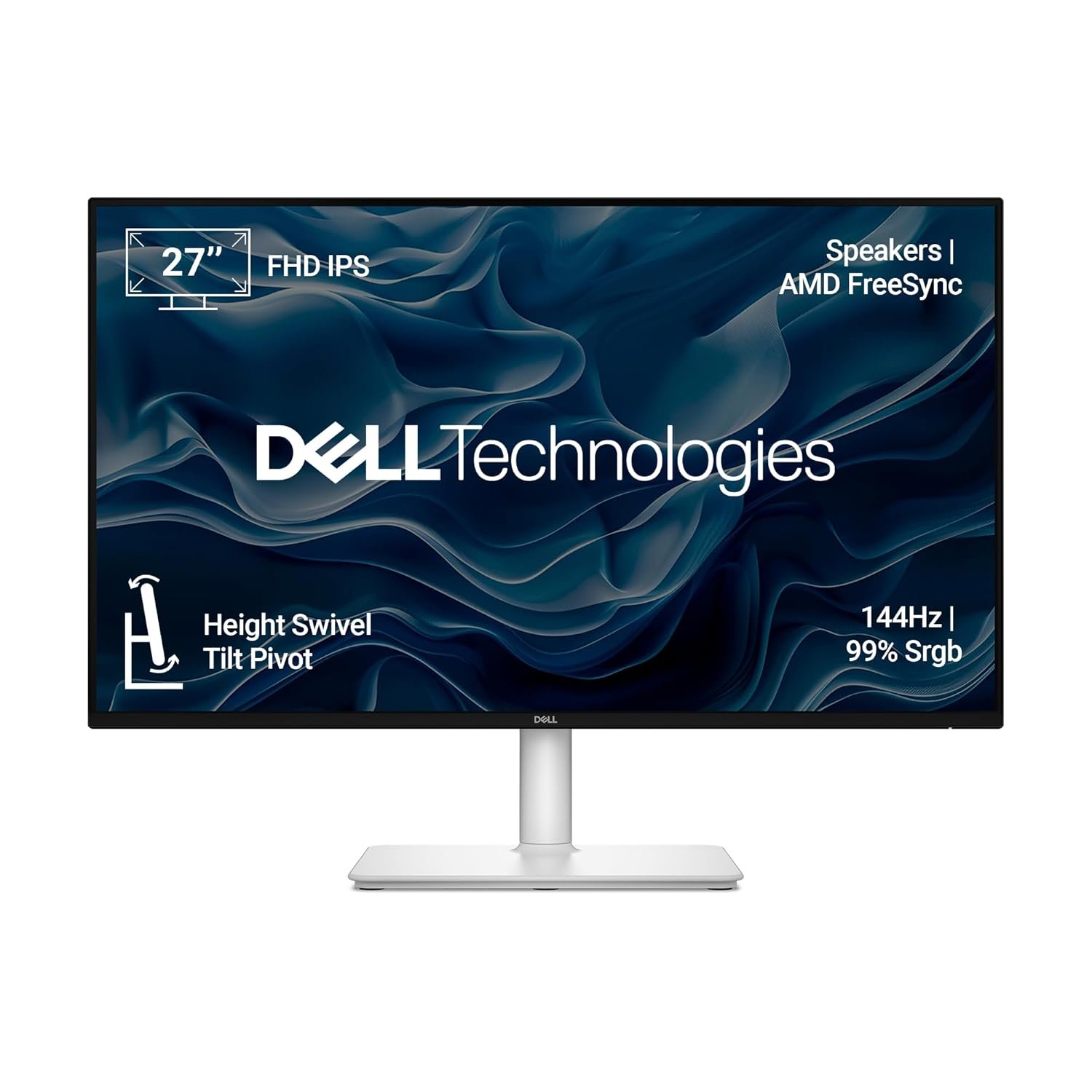 Monitor Dell S2725HSM | 27"/68.58cm FHD, 144Hz Refresh Rate, IPS Panel, 1ms Response, Flicker-free, 2xHDMI, Built-in 6W Dual Speakers, 4-Star Eye Comfort | White