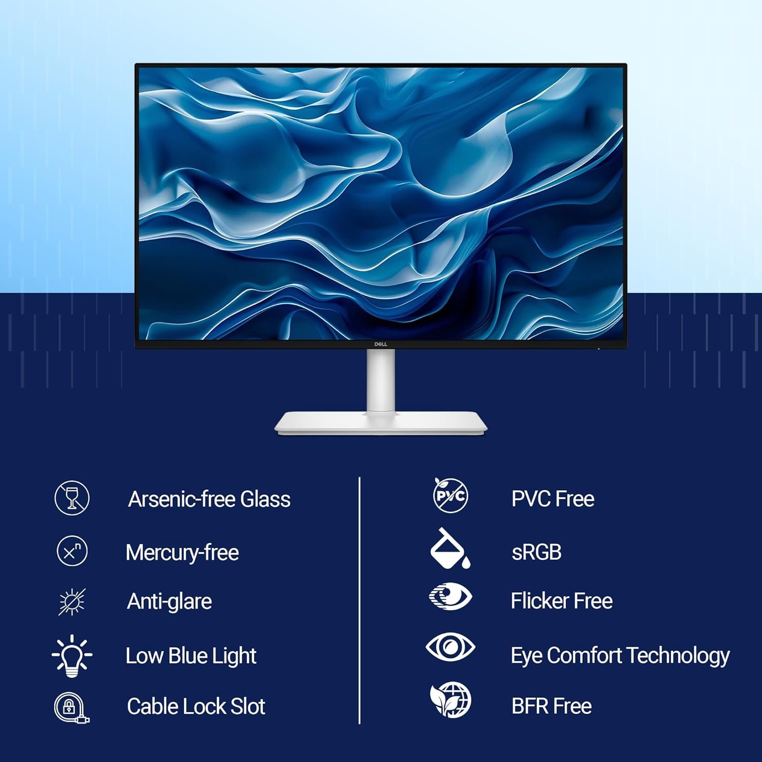 Monitor Dell S2725HSM | 27"/68.58cm FHD, 144Hz Refresh Rate, IPS Panel, 1ms Response, Flicker-free, 2xHDMI, Built-in 6W Dual Speakers, 4-Star Eye Comfort | White