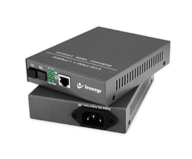 Media Convertor Secureye SMP-S-SMSF-GE (T+R Pair) | 1-Port 10/100/1000 Gigabit Ethernet to Fiber Media Converter, Single Mode SC Connector, Extends network up to 20KM, Sold as Pair (2 units), Plug & Play