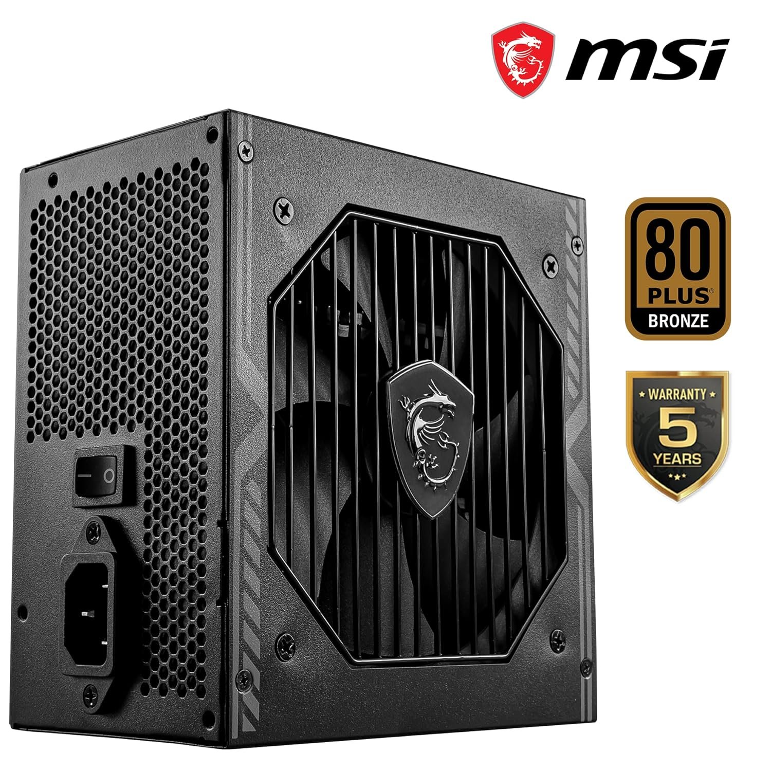 SMPS Power Supply MSI Gaming MAG A650BN | 650W, 80 Plus Bronze Certified, 12V Single Rail, DC to DC Circuit, 120mm Fan, Active PFC Design, Multiple Connectivity, For Gaming PC, Black