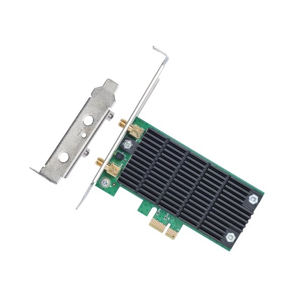 Adapter TP-Link AC1200 Wireless Dual Band PCI Express Adapter Archer T4E | Low Profile, Long Range Beamforming Heat Sink Technology, Supports Windows 10/8.1/8/7/XP, Black