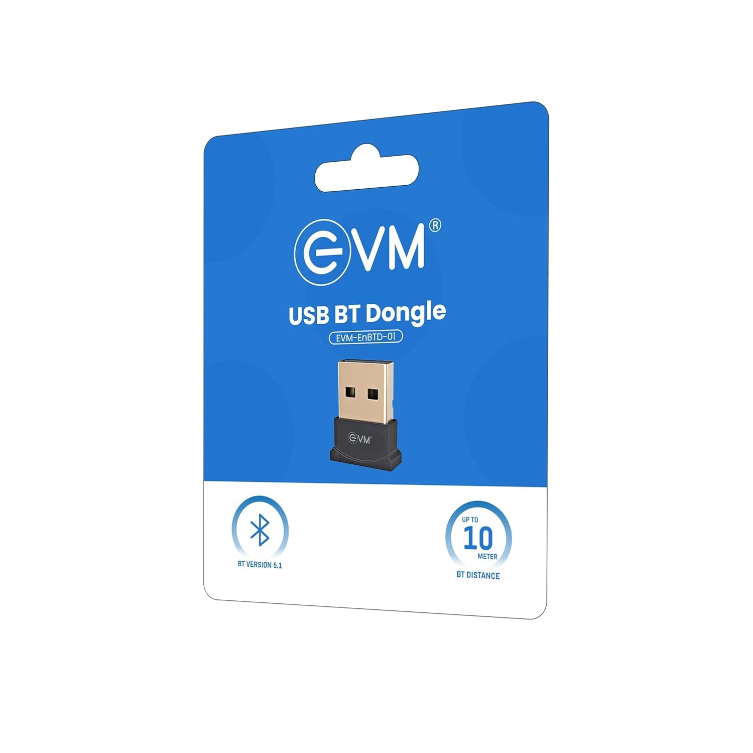 Bluetooth USB Dongle EVM 5.1 EnBTD-01 | Upto 10m BT Distance, Dual Audio Streaming, Universal Compatibility, Small & Portable, Advanced Chipset, Data Transfer, Black