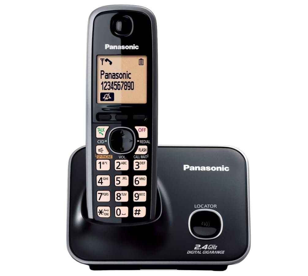 Landline Phone Panasonic KX-TG3711 |  Cordless Landline Phone With Caller ID, Hands-Free Speaker Phone, 2.4 GHz Digital Giga Range, 1.8" LCD Display, Black