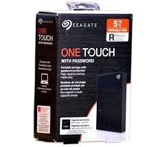 Harddisk Seagate One Touch 5TB External HDD with Password Protection - Black, for Windows and Mac, with 3 yr Data Recovery Services, and 4 Months Adobe CC Photography (STKZ5000400)