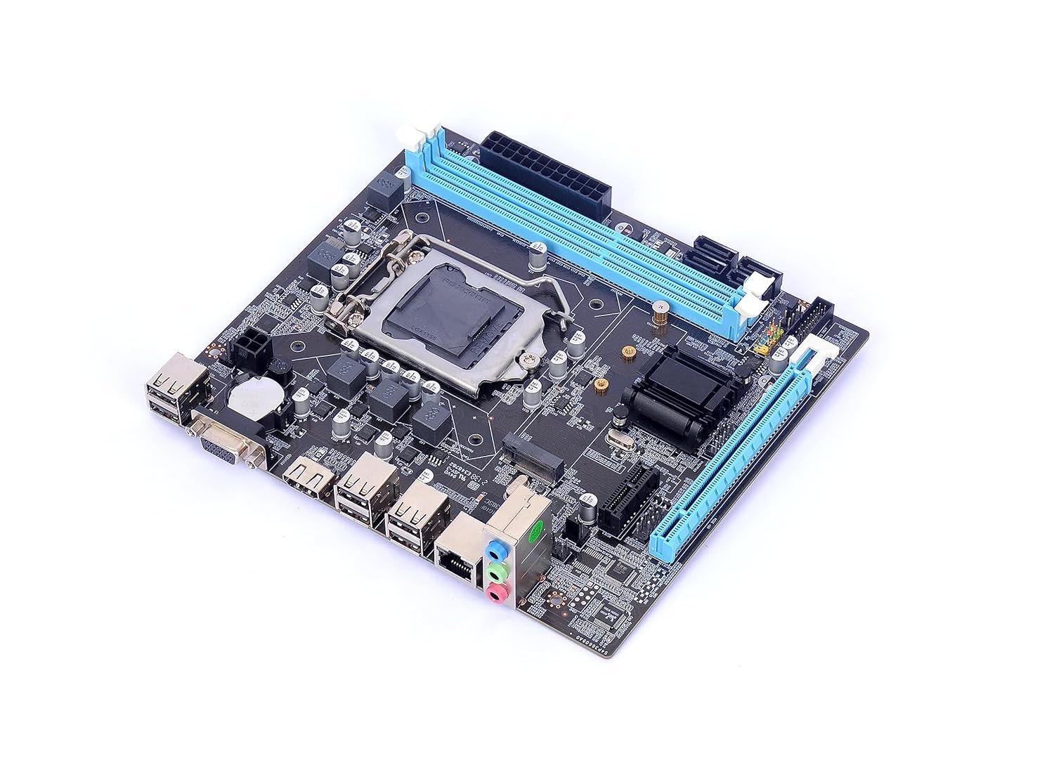 Motherboard EVM H61FHLS DDR3 With NVMe Slot | Intel H61 Chipset DDR3 1600 RAM, SATA 2.0 3Gb/s Ports, PCIe x16 and x1 Slots, Mic in/Line in/Line Out, 6 × USB 2.0, 4 × SATA Ports, 6 Ch HD Output, 1 × CPU Fan Connector
