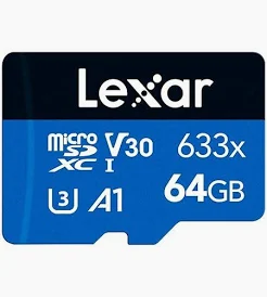 Card Micro SD Lexar 633X 64GB LMS0633064G-BNNNG | MicroSDXC UHS Class 3 100 MB/s, Memory Card Compatible with Camera, Tablet, Mobile