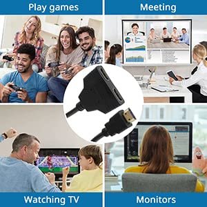 HDMI Splitter Adapter Cable, 1080P HDMI Male (1 Port) to Dual HDMI Female (2 Hdmi Socket), HDTV / LED / LCD Monitor / Projectors, Support Two TVs, One In Two Out