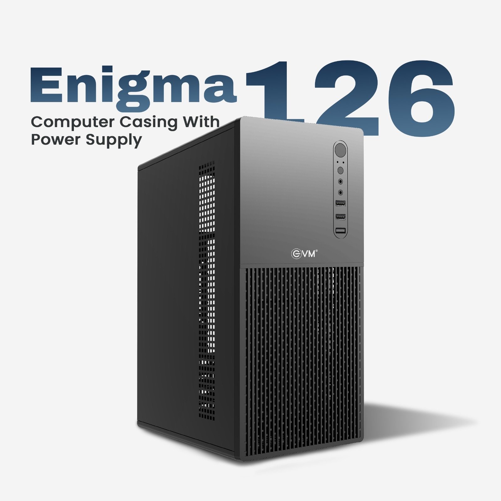 Cabinet EVM Enigma 126 | Micro ATX Computer Case With Inbuilt SMPS 500W, Heavy Steel Metal Body, Black