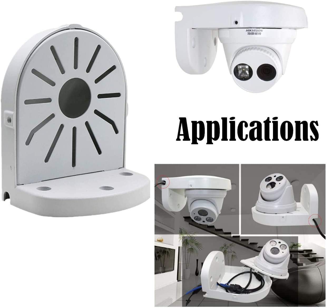 CCTV Camera PVC Mount Bracket, Anti-Rust Camera Bracket / Junction box Stand / Holder for Indoor / Outdoor Dome and Bullet Camera Mount (White)