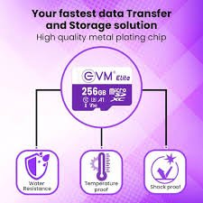 Card MicroSD EVM 256GB U3 Elite XC Class10 EETF/256GU3 | 100 MB/s Read Speed, Support SD SPI Mode, Card Capacity of Non Secure & Secure Area Support, Fast Data Transfer, Compliant with the Highest Security of CPRM Standard