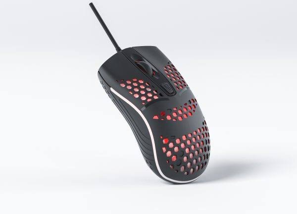 Mouse Hammok BREE Backlit USB Optical Gaming Wired Mouse | Ergonomic Design, Rainbow LED Lights, Easy Palm Fit Control Grip, Black