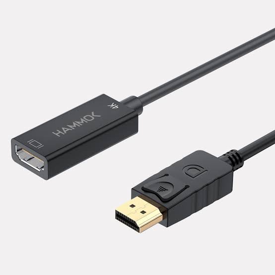 Converter Hammok Bella DP To HDMI 4K HD | 30Hz, Compatible With Laptop, PC, Monitor, Projector, HDTV, Plug & Play, Black