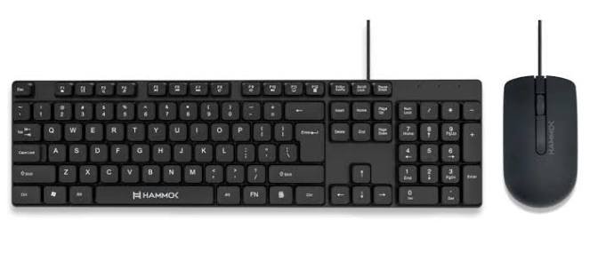 Keyboard & Mouse Combo Wired Hammok Krisp | Soft & Silent Keys, Slim & Lightweight, Durable Build, Wide Compatibility, Black
