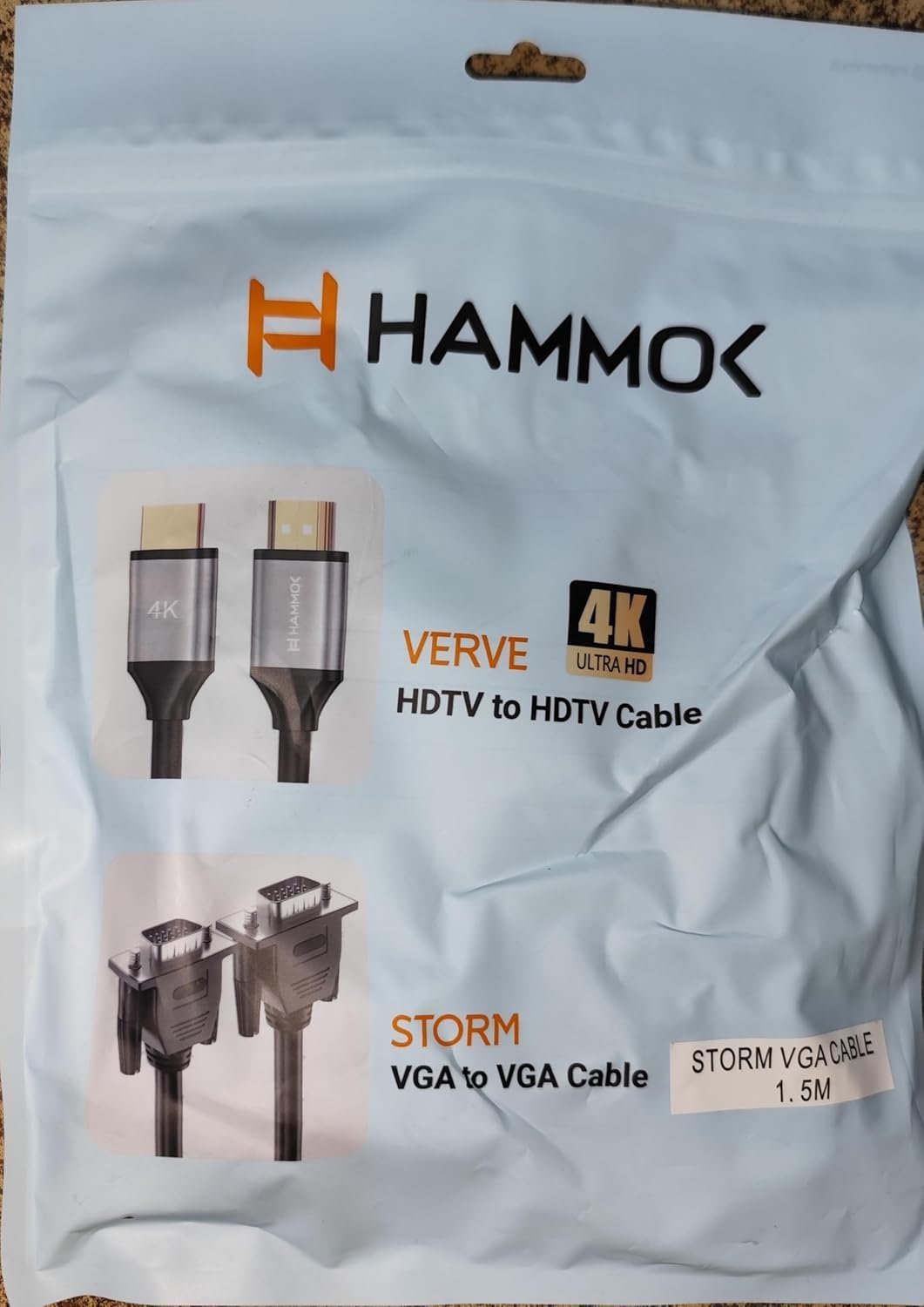 Cable Hammok Storm VGA to VGA 1.5Mtr, Black