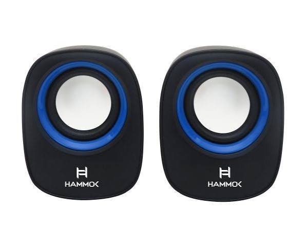 Speaker Hammok Jessi USB 2.0 Multimedia Computer Speakers | Built-in Bottom Bass Radiators, Aux Connectivity, USB Powered and Volume Control, PC Laptop Desktop Speakers (Blue + Black)