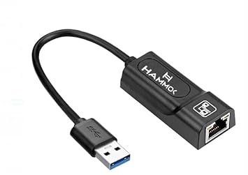 Converter Hammok Polka USB To Giga Lan 3.0 | Speed Upto 10/100/1000mbps, Support Windows 7/8/10/11, Mac OS, Plug & Play, Black