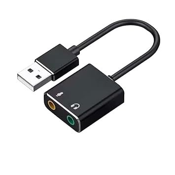 Converter Hammok Cozy USB 3.0 Sound Card 7.1 | 3.5mm Headphone & Microphone Jack, Compatible with Windows, Mac, macOS, Linux, PS4, PS5, Plug & Play, Aluminum Black