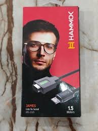 Converter Hammok James USB to Serial ( RS-232) | Built in 30AWG Wire, Supports All OS, 1.5M Long Cable, Black