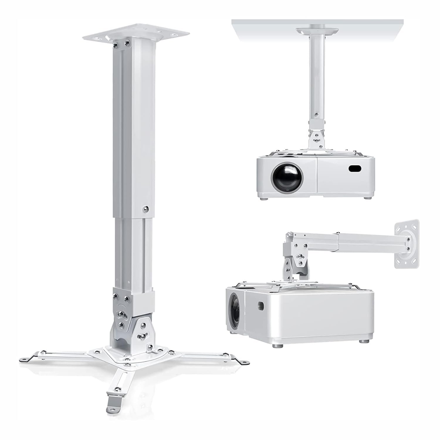 Projector Ceiling & Wallmount Stand MTC 602 2FT |  Upto 42 Inch & 35KG Full Motion Cantilever TV Mount With Interractive Frgonomical Concepts, Fits 14 - 42 Inch Monitors, 33KG Load Capacity, White