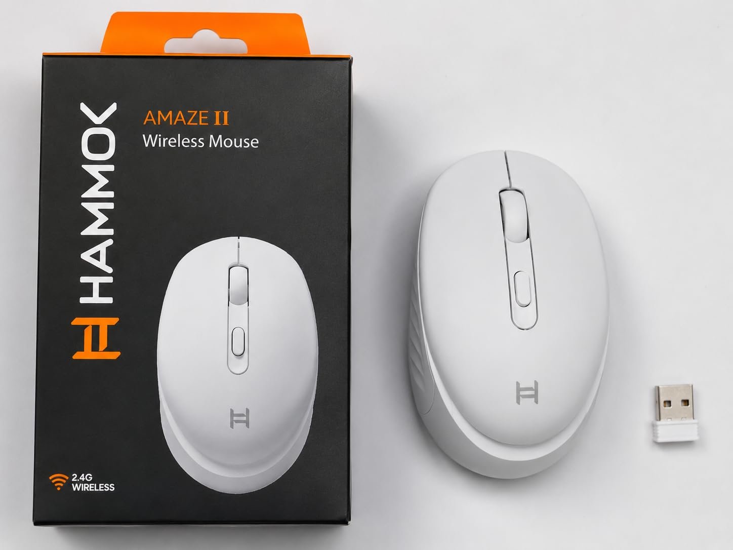 Mouse Hammok Amaze 2.4G Wireless Mouse With 4 Button | Latest Optical Sensor & Matt Finish, 10M Range, Supports Windows 11, Mac OS X, White