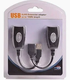 USB Extender Over LAN 30M CAT5,CAT6, RJ45 | USB Male to Female Extension Adapter, Compatible with Computer, Laptop, Black