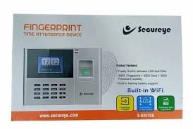 Fingerprint Time Attendance Biometric Device IP Secureye SC-S-B251CB-W | 7.11cm (2.8) HD Color Display, FP/PIN/Card, FP+PIN, FP+Card, Grey