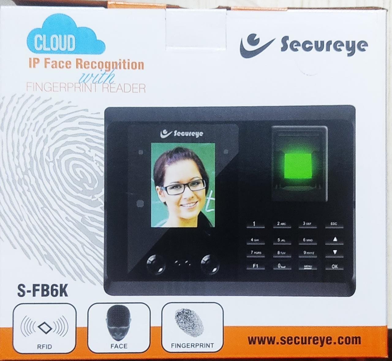 Fingerprint Reader IP Secureye SC-S-FB6K With Face Recognition For Door Locks | Time & Attendance, Payment Device, Access Control, 7.11CM (2.8) Color LCD Display, Black