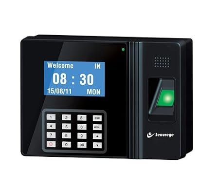Fingerprint Reader Secureye SC-S-B100CB-W (WIFI) | IP Based Fingerprint Biometric Time & Attendance/Access Control System with Battery Backup, 3″ Monochrome LCD Display, Black