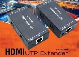 Extender Hdmi Secureye 60mtr SC-S-HDEC-60M-N | 60M HDMI Extender Repeater Transmitter / Sender + Receiver Over Cat5 / Cat6 Upto 60 Meters (60M Extender Over Single CAT5/6 Cable) Supports 3D & Full HD1080p for TV, Projector, HDTV, DVR