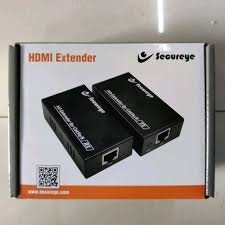 Extender Hdmi Secureye 60mtr SC-S-HDEC-60M-N | 60M HDMI Extender Repeater Transmitter / Sender + Receiver Over Cat5 / Cat6 Upto 60 Meters (60M Extender Over Single CAT5/6 Cable) Supports 3D & Full HD1080p for TV, Projector, HDTV, DVR