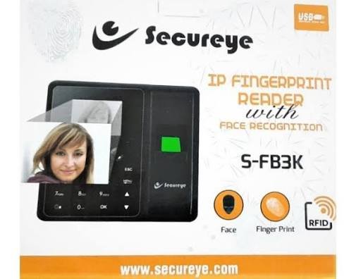 Biometric Device Fingerprint Reader Secureye SC-S-FB3K | Face Recognition & Fingerprint Reader Professional Access Control, TCP / IP, Black