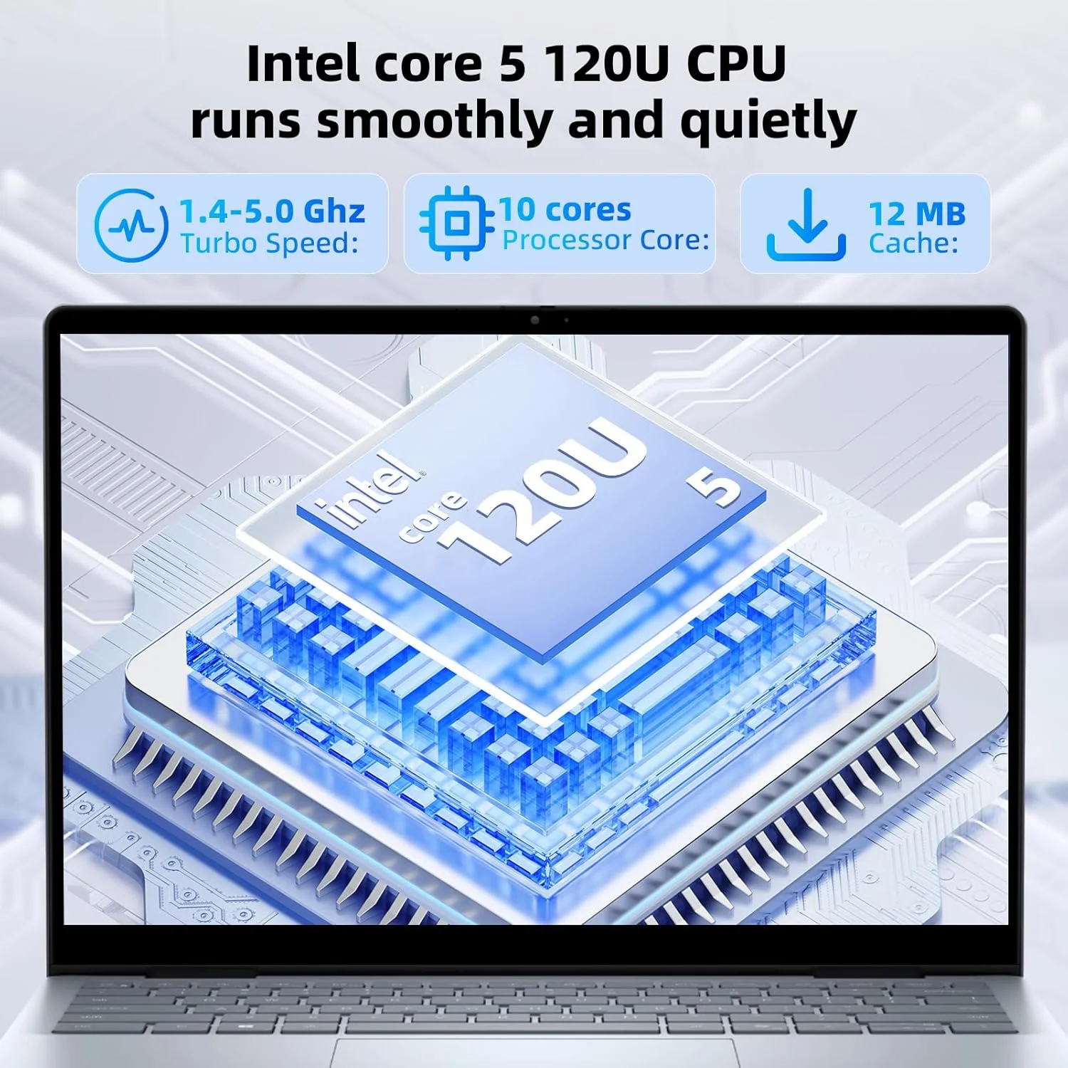 Laptop Dell 14 DC14250 | 14″ FHD+ anti-glare WVA display (300 nits) with ComfortView. Intel Core 5 120U, 16GB DDR5 RAM, 512GB NVMe SSD. Win 11, Office H&S 2024, M365, backlit keyboard, FPR, backpack, Silver, 1.54Kg Thin & Light Laptop