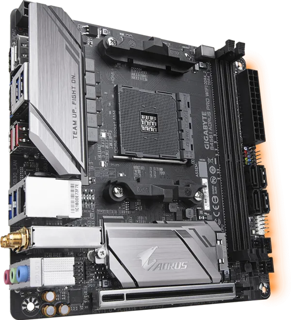 Motherboard Gigabyte AMD B450 I AORUS PRO WIFI with 4+2 Phase IR Digital PWM, Intel Dual Band 802.11ac Wave2 WIFI, M.2 with Thermal Guard, RGB FUSION 2.0, ALC1220-VB Audio, Intel GbE LAN with cFosSpeed, CEC 2019 ready