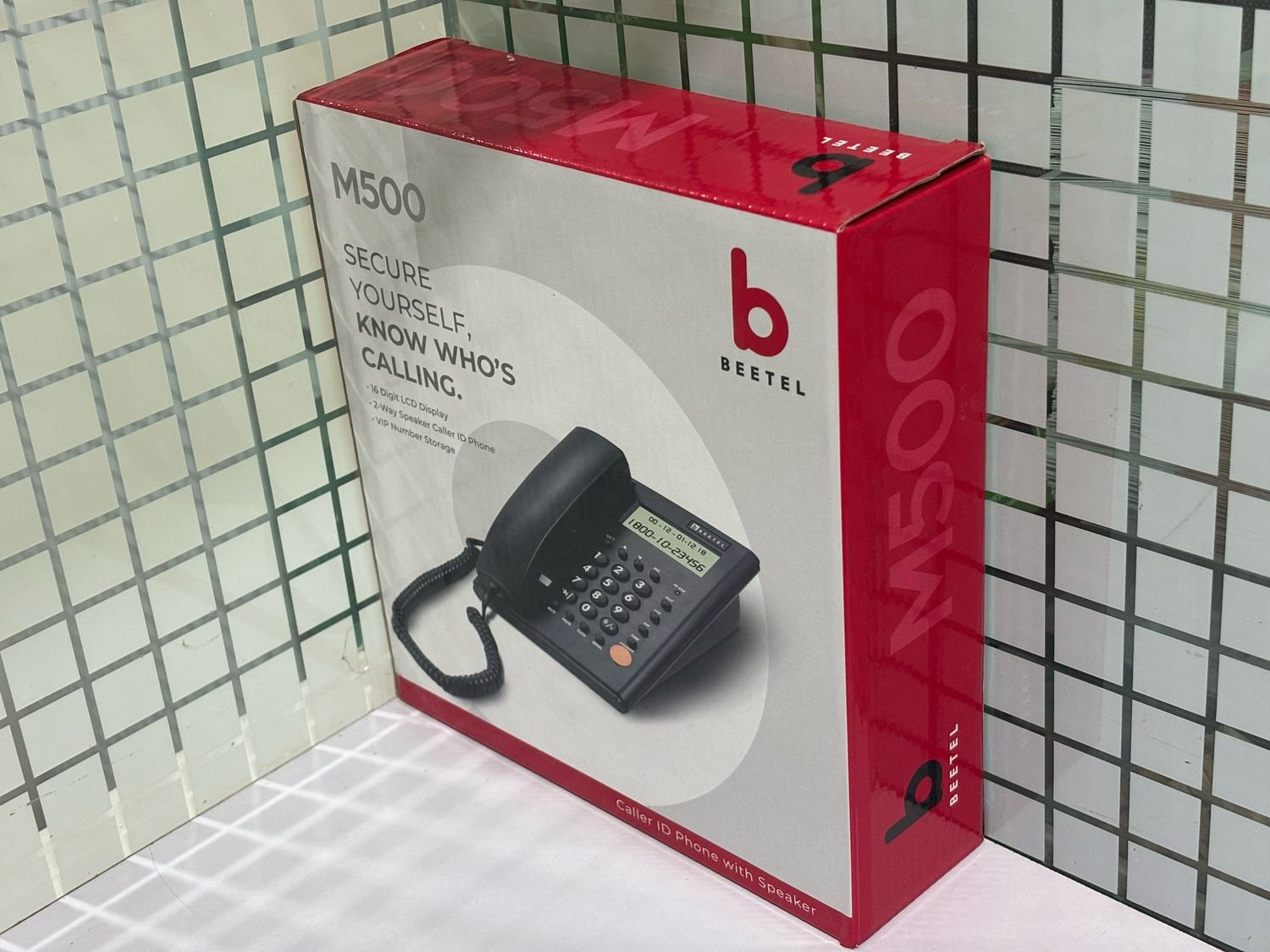 Landline Phone Beetel M500 | Corded, Caller ID, Speaker Phone, Toggle Mute,16 Digit LCD Display, VIP number storage, 6-Step LCD | Black