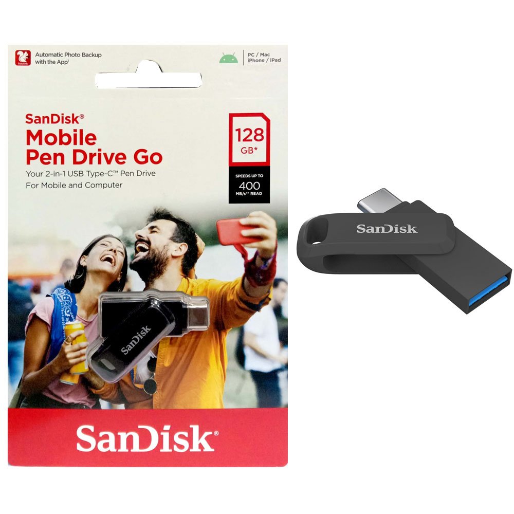 Pendrive SanDisk 2-in-1 Ultra Dual Drive Go Type-C 128GB SDDDC3-128G-I46PD | OTG, Upto 300MB/s Read Speed, Black