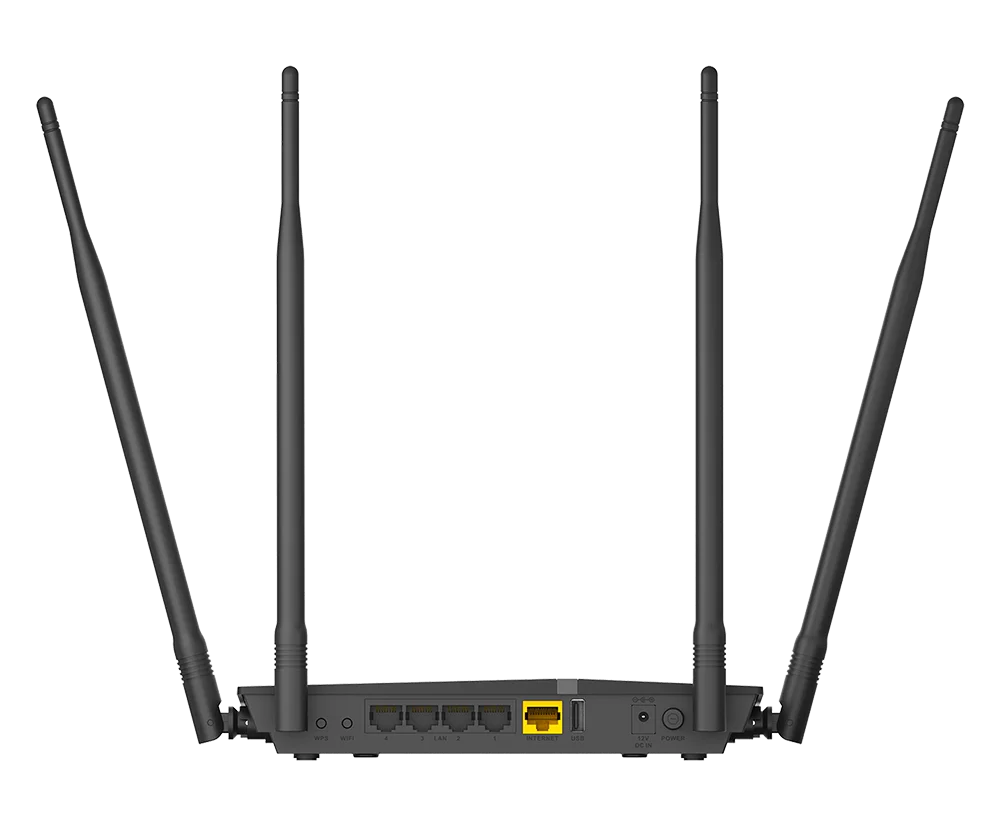 Router D-Link DIR-825 | 1200Mbps Dual Band Wi-Fi Router, Fast & Reliable Speeds, 2.4 GHz Up to 300Mbps & 5 GHz Up to 867Mbps, Gigabit Ethernet Ports, High Gain Antennas, Easy Setup, Black