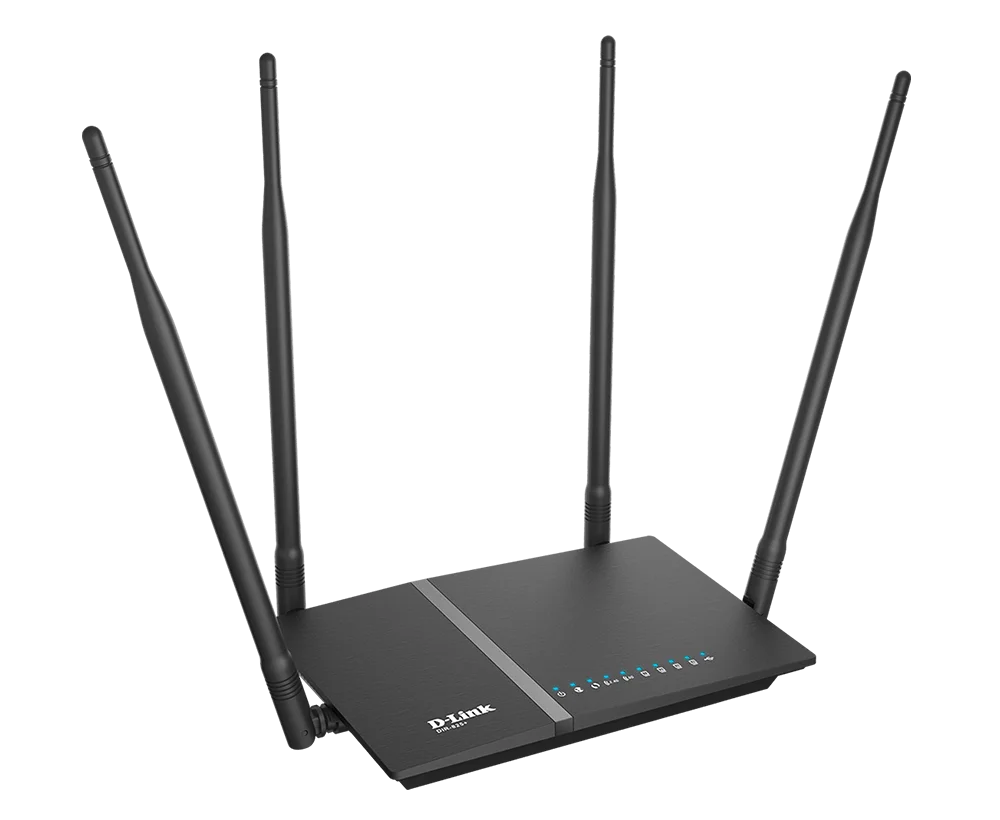 Router D-Link DIR-825 | 1200Mbps Dual Band Wi-Fi Router, Fast & Reliable Speeds, 2.4 GHz Up to 300Mbps & 5 GHz Up to 867Mbps, Gigabit Ethernet Ports, High Gain Antennas, Easy Setup, Black