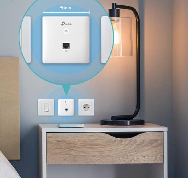 Access Point Net TP-Link Omada AC1200 Wireless MU-MIMO Gigabit Wall-Plate EAP230-Wall | 802.3af/802.3at, Easily Wall Mount, Free EAP Controller Software, White