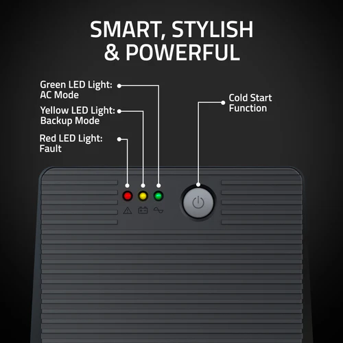 Ups Artis Powersafe 2KVA (2000VA) Line Interactive UPS for Personal / Gaming Computers, Desktop PCs, Laptops, Routers, Networking Devices & Gaming Consoles with 16A Input Plug, Black