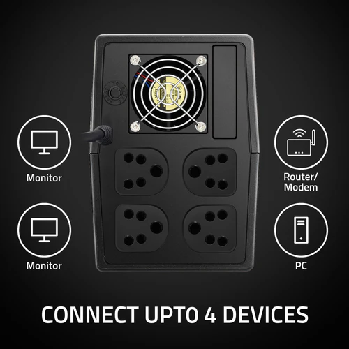 Ups Artis Powersafe 2KVA (2000VA) Line Interactive UPS for Personal / Gaming Computers, Desktop PCs, Laptops, Routers, Networking Devices & Gaming Consoles with 16A Input Plug, Black
