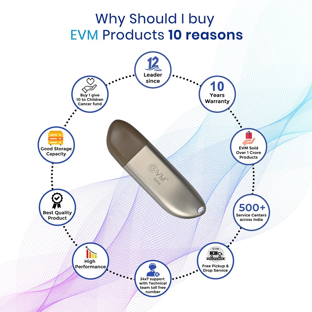 Pendrive EVM EnStore+ 64GB Metal USB 3.2 Flashdrive | High Performance with up to 100MB/s Read, Durable Metal Casing, Ideal for Fast Data Transfer & Storage Solution, Brown