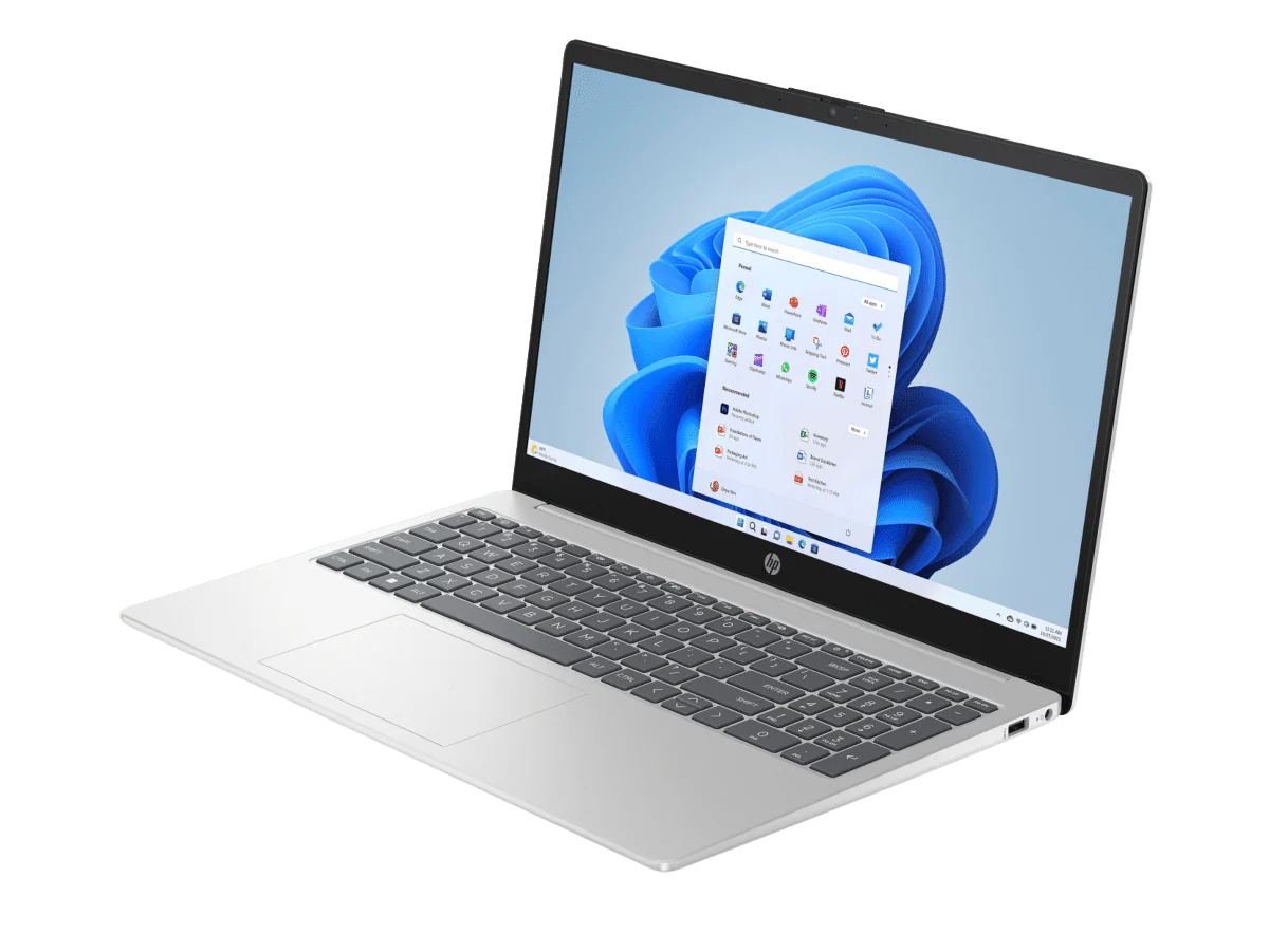 Laptop HP 15-FD0883TU | Intel 14th Gen - Core 3 100U Processor, 8GB DDR5 RAM, 512GB PCIe NVMe SSD, Win 11 Home & MSO 2024, 15.6″ FHD (1920 x 1080), Intel® UHD Graphics, Natural Silver, Bag, 1.59 kg