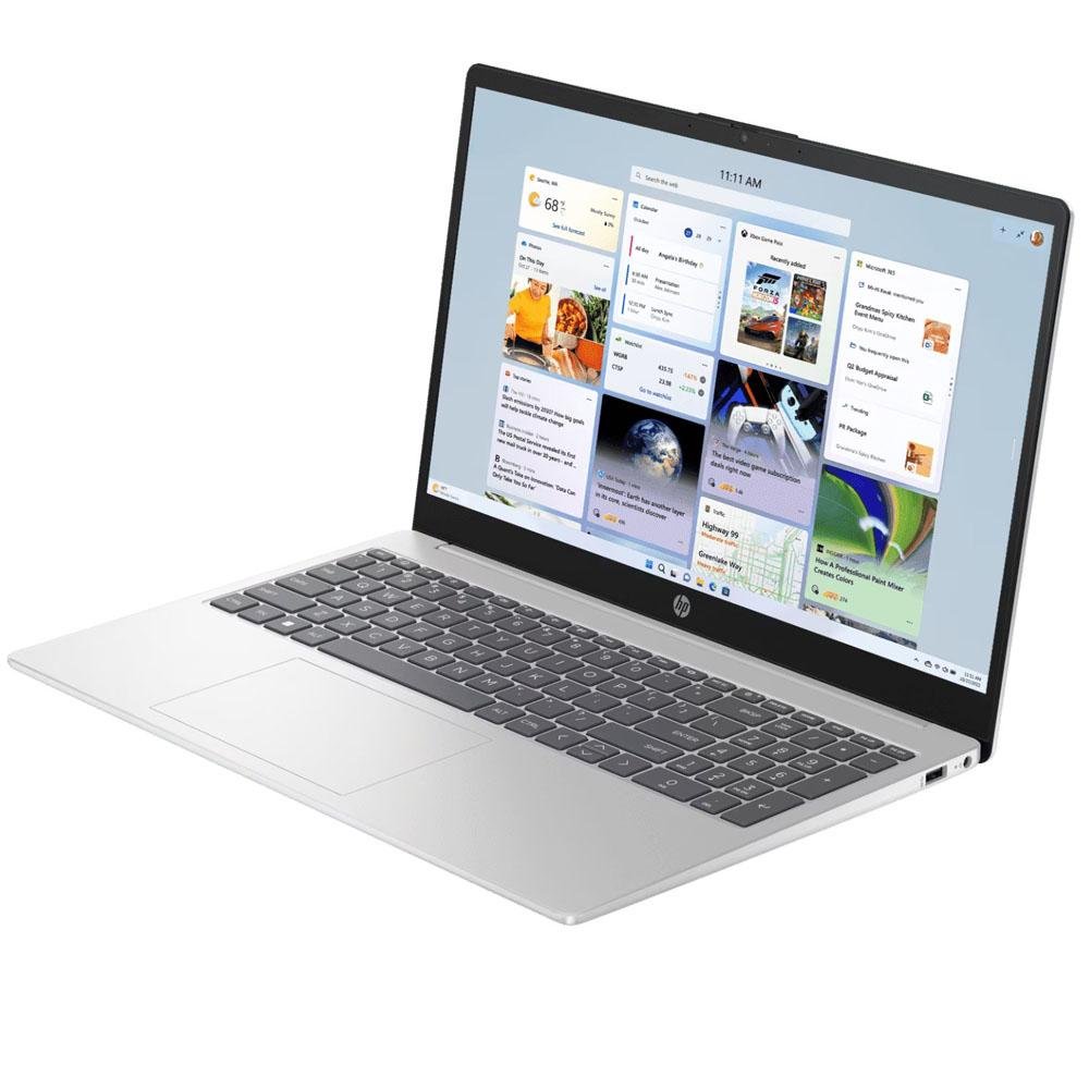 Laptop HP 15-FC0500AU | AMD Ryzen™ 3 7320U Processor, 8GB LPDDR5 RAM, 512GB PCIe NVMe SSD, Win 11 Home + MS Office Home 2024 + Microsoft 365 Basic, 15.6" FHD Narrow Border Display, AMD Radeon Graphics, Island KBD, Backpack, Natural Silver, 1.59 kg