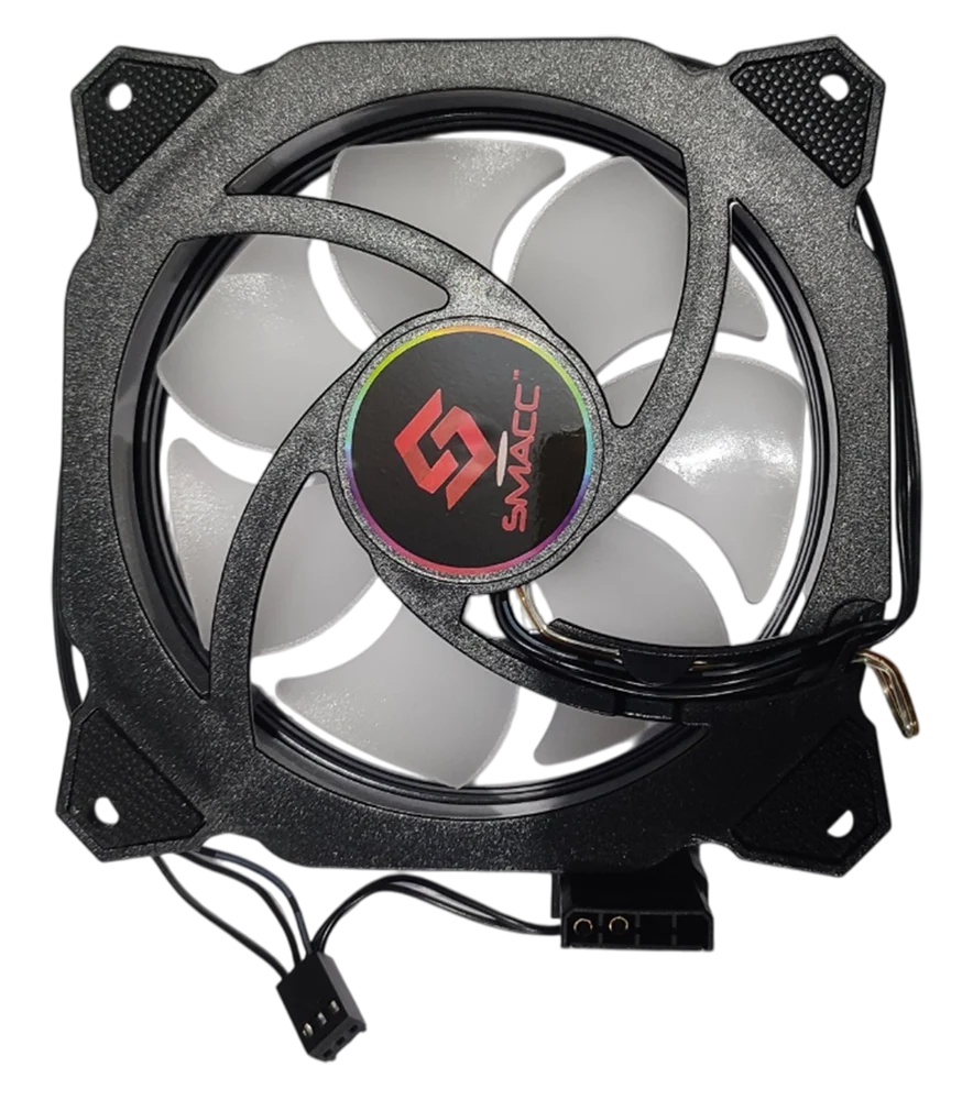 CPU Cooling Fan Smacc Airforce RGB LED PC Fan | 120mm, 12 V, Addressable RGB LEDs, Big Airflow, High Lifespan, Black