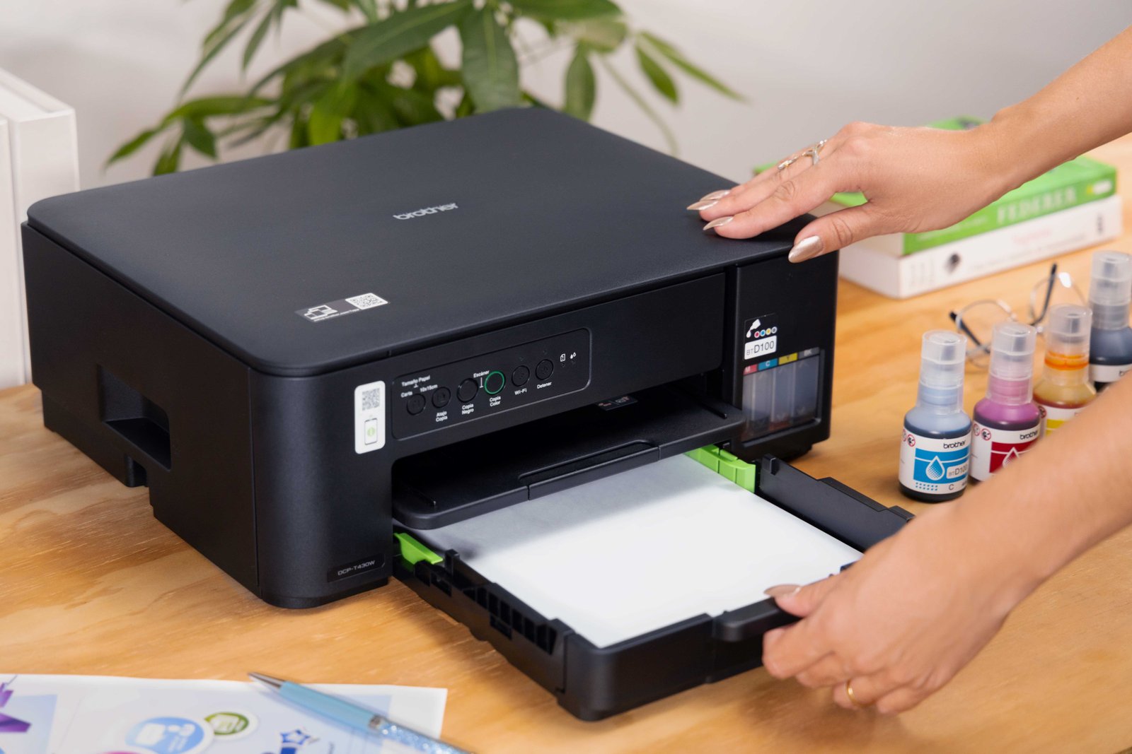 Printer Brother DCP-T430W WiFi Colour Ink Tank Multifunction Printer | Print, Scan, Copy | Dual Band Wi-Fi | Up to 16 ipm | High-Yield Ink Bottles